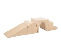 KiddyMoon Element Pente/Colline/Tunnel/Marches Velvet Aire De Jeux en Mousse pour Enfants, Beige Sableux