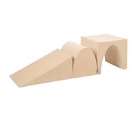 KiddyMoon Element Pente/Colline/Tunnel Velvet Aire De Jeux en Mousse pour Enfants, Beige Sableux