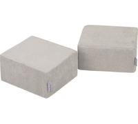 KiddyMoon Ensemble de deux poufs souples pour enfants Coussin d'assise léger et polyvalent Tissu côtelé Housse amovible Parfait pour jouer et se détendre, Gris clair