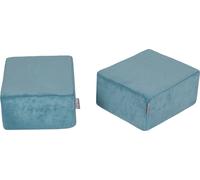 KiddyMoon Ensemble de deux poufs souples pour enfants Coussin d'assise léger et polyvalent Tissu côtelé Housse amovible Parfait pour jouer et se détendre, Bleu