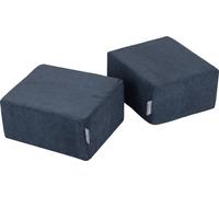KiddyMoon Ensemble de deux poufs souples pour enfants Coussin d'assise léger et polyvalent Tissu côtelé Housse amovible Parfait pour jouer et se détendre, Bleu foncé