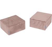 KiddyMoon Ensemble de deux poufs souples pour enfants Coussin d'assise léger et polyvalent Tissu côtelé Housse amovible Parfait pour jouer et se détendre, Beige foncé
