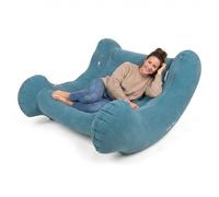 KiddyMoon Fauteuil À Bascule Gonflable À Bascule pour L'intérieur Et L'extérieur avec Poignées Et Pompe, Bleu,L