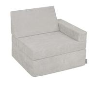 KiddyMoon Fauteuil Enfant Convertible en Mousse, Fauteuil pour Enfants Chaise pour Chambre d'enfants Matelas Pliable Matelas, Gris Clair