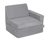KiddyMoon Fauteuil Enfant Convertible en Mousse, Fauteuil pour Enfants Chaise pour Chambre d'enfants Matelas Pliable Matelas, Gris Foncé