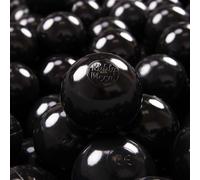 KiddyMoon Kids 50 ∅ 7 cm Play Ball Balls for Kids Plastic Bath Balls EU, Black