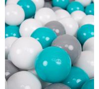 Autre jeu de plein air Kiddymoon 700 7Cm Balles Colorées Plastique Pour Piscine Enfant Bébé Fabriqué En EU, Gris-Blanc-Turquoise