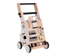 KiddyMoon Marcheur en bois pour bébé Marcheur amusant pour apprendre à marcher, jouet en bois multifonctionnel pour les tout-petits Jouet Montessori WK-001, noir - blanc
