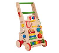 KiddyMoon Marcheur en bois pour bébé Marcheur amusant pour apprendre à marcher, jouet en bois multifonctionnel pour les tout-petits Jouet Montessori, WK-002, multicolore