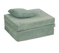KiddyMoon Matelas avec Oreiller Enfant Pliable en Mousse Matelas Pouf pour Tout-Petits, Chambre d'enfant, Vert