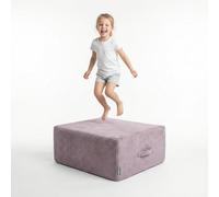 KiddyMoon Mini Trampoline Coussin Sauteur Enfant Interieur Rembourrage A Ressorts Housse Amovible en Tissu Cotele Deux Poignees des 3 Ans, Violet