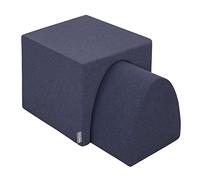 KiddyMoon Parc Aire Jeux en Mousse Modulable pour Enfants Résistant Stimule L’Imagination Favorise La Créativité pour Le Jeu L’Exercice, Élément Colline/Tunnel, Bleu Foncé