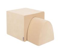 KiddyMoon Parc Aire Jeux en Mousse Modulable pour Enfants Velours Résistant Stimule L’Imagination Favorise La Créativité pour Le Jeu L’Exercice, Élément Colline/Tunnel, Beige Sableux