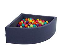 KiddyMoon Piscine À Balles pour Bébé Quart Angulaire 90X30cm/300 Balles 7Cm Fosses À Boules Jouet Enfant, Bleu F: Vert Cl/Jaune/Turq/Orang/Rose Foncé/Violet