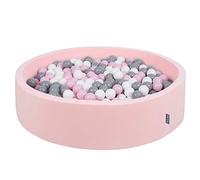 KiddyMoon Piscine À Balles pour Bébé Rond 120X30cm/600 Balles 7Cm Grande Fosses À Boules Jouet Enfant, Rose: Blanc-Gris-Rose Poudré