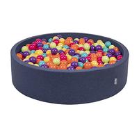 KiddyMoon Piscine À Balles pour Bébé Rond 120X30cm/600 Balles 7Cm Grande Fosses À Boules Jouet Enfant, Bleu Foncé:Vert Cl/Jaune/Turq/Orange/R.Foncé/Violet