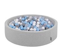 KiddyMoon Piscine À Balles pour Bébé Rond 120X30cm/600 Balles 7Cm Grande Fosses À Boules Jouet Enfant, Gris Clair: Gris/Blanc/Transparent/Babyblue