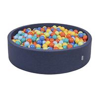KiddyMoon Piscine À Balles pour Bébé Rond 120X30cm/600 Balles 7Cm Grande Fosses À Boules Jouet Enfant, Bleu Foncé:Vert Clair/Orange/Turq/Bleu/Babyblue/Jaune
