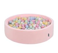 KiddyMoon Piscine À Balles pour Bébé Rond 120X30cm/600 Balles 7Cm Grande Fosses À Boules Jouet Enfant, Rose: Bleu Pastel/Jaune Pastel/Blanc/Menthe/Rose Poudré