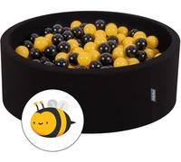 KiddyMoon Piscine À Balles pour Bébé Rond 90X30cm/200 Balles 7Cm Fosses À Boules Jouet Enfant, Abeille: Noir/Jaune
