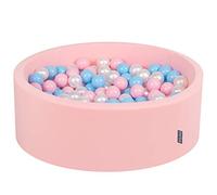 KiddyMoon Piscine À Balles pour Bébé Rond 90X30cm/200 Balles 7Cm Fosses À Boules Jouet Enfant, Rose: Baby Blue/Rose Poudre/Perle