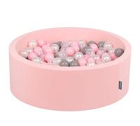 KiddyMoon Piscine À Balles pour Bébé Rond 90X30cm/200 Balles 7Cm Fosses À Boules Jouet Enfant, Rose: Perle/Gris/Transparent/Rose Poudré