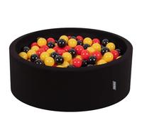 KiddyMoon Piscine À Balles pour Bébé Rond 90X30cm/300 Balles 7Cm Fosses À Boules Jouet Enfant, Belgique: Noir/Jaune/Rouge