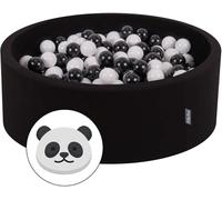 KiddyMoon Piscine À Balles pour Bébé Rond 90X30cm/300 Balles 7Cm Fosses À Boules Jouet Enfant, Panda: Noir/Blanc