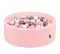KiddyMoon Piscine À Balles pour Bébé Rond 90X30cm/300 Balles 7Cm Fosses À Boules Jouet Enfant, Rose:Blanc/Gris/Menthe/Rose Poudre