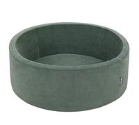 KiddyMoon Piscine À Balles pour Bébé Velours Rond 90X30/Sansballes Fosses À Boules Jouet Enfant, Vert Forêt