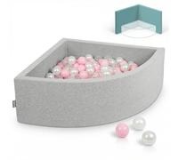 90X30cm-200 Balles Piscine A Balles 7Cm Pour Bébé Quart Angulaire Fabriqué En UE, Gris Clair: Rose