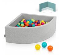 KiddyMoon Piscine à Balles Quart d'angle 90x30cm avec 200 Balles 7cm Bac à Balles en Mousse pour Bébé et Tout-Petit - Gris Clair: Vert Cl Jaune Turq Orang Rfoncé Violet