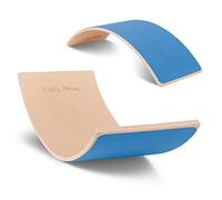 KiddyMoon Planche D'équilibre Pour Enfants Planche À Balancer Montessori, Naturelle/Bleu Felt