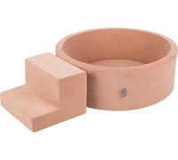 KiddyMoon Playground Velvet Foam With Velvet Round Ball Bath Ball Bath (200 Balls) + Stuff Ball Pits For Babies Play Bath Obstacle Course, the EU, Desert Pink : Pastel Beige/Pastel