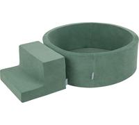 KiddyMoon Playground Velvet Foam With Velvet Round Ball Bath Ball Bath (200 Balls) + Stuff Ball Pits For Babies Play Bath Obstacle Course, the EU, Forest Green : Blanc/Gris/Menthe