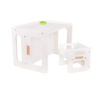 KiddyMoon Table d'enfant avec chaise pour enfants, table multifonctionnelle, groupe de sièges Jouets en bois Meubles pour enfants Table d'enfant Mobilier Ensemble de meubles en bois Chaises Banc en bo