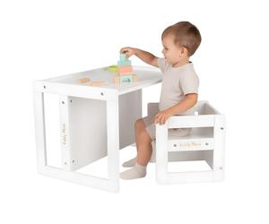 KiddyMoon Table Et Chaise pour Enfants Petit Bureau, Blanc
