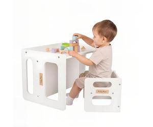 KiddyMoon Table Et Chaise pour Enfants Petit Bureau, Blanc