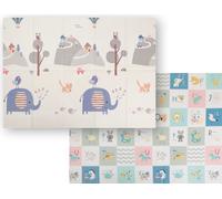 KiddyMoon Tapis de jeu pour bébé Tapis double face pour marcher à quatre pattes Tapis en mousse pour enfants Motifs adaptés à l'enfant Aire de jeux Développement plus confortable Idéal Pour l'intérieu
