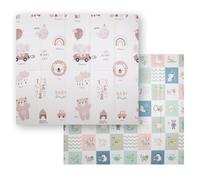 KiddyMoon Tapis De Jeu Pour Enfant Bébé Tapis Mousse Tapis De Sol Tapis D'éveilbebe Reversible Stimulation De L'imagination Pliable Pour L'intérieur Et L'extérieur 180X200x1cm, Brun-Éléphant