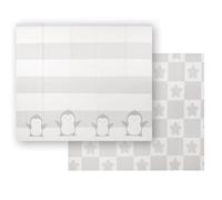 KiddyMoon Tapis De Jeu Pour Enfant Bébé Tapis Mousse Tapis De Sol Tapis D'éveilbebe Reversible Stimulation De L'imagination Pliable Pour L'intérieur Et L'extérieur 180X200x1cm, Blanc-Pingouin
