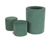KiddyMoon Terrain de jeu en mousse de velours avec balle ronde en velours Boules de bain pour bébés Course d'obstacles pour le bain, fabriqué dans l'UE, tonneau/puf/puf, vert forêt