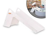 KiddyMoon Toboggan en Bois pour Enfants 2 en 1 Chaise Bébé, Grand, Blanc