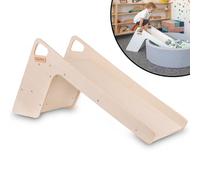 KiddyMoon Toboggan en Bois pour Enfants 2 en 1 Chaise Bébé, Grand, Naturel