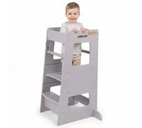 KiddyMoon Tour d'apprentissage/D'observation Montessori pour Enfant en Bois 3 Hauteurs Réglables Pieds Anti-Bascule, Gris
