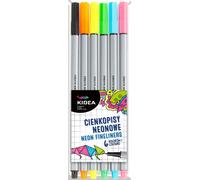 KIDEA Neon Thinner Pens - Lot de 6 couleurs distinctes pour des créations créatives Idéal pour le dessin, le coloriage et l'écriture. Découvrez un monde de couleurs intenses