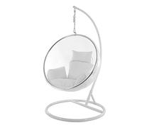 Kideo® Ensemble complet : fauteuil suspendu blanc, demi-coque translucide, coussin 1000 Snow (structure : blanc, panier : transparent)