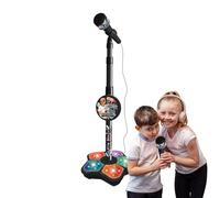 Kidi Super Star DJ - Microphone enfant réglable en hauteur de 100 cm avec support | Jouet chant durable avec effets musicaux pour garçons et filles Ensemble de jeu interactif pour karaoké