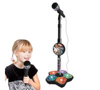 Kidi Super Star DJ - Microphone pour enfant réglable en hauteur de 100 cm avec support - Jouet de chant durable avec effets musicaux pour garçons et filles - Kit de jeu interactif pour karaoké