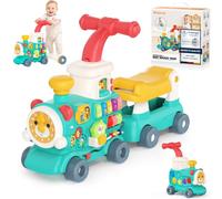 Kidiyana Poussette multifonctionnelle 5 en 1 à partir de 6 mois, bébé walker train avec centre d'activités, musique et fonction pulvérisation, aide à l'apprentissage interactif, jouet à pousser, jouet